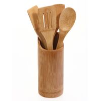 Ensemble d'accessoires de cuisine en bambou, 5 pièces