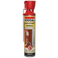 Soudal – Mousse polyuréthane expansive 500ml – Monocomposante pour isolation et rebouchage – Adhérence sur béton, bois et métal