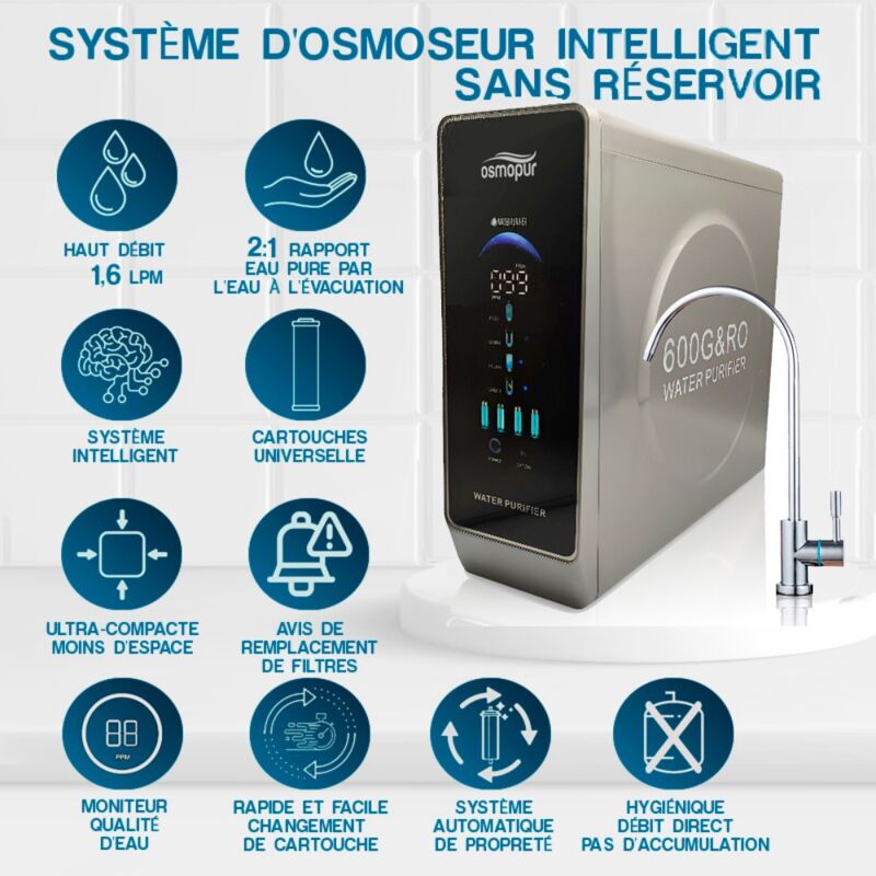 Osmoseur Débit direct 1 litre minute pour les grands aquariums, ROBIG