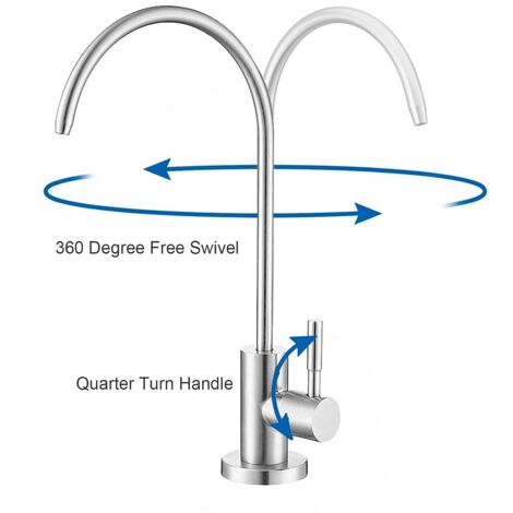 Aquaboon Robinet purificateur de filtre à eau pour toute unité RO ou système de filtration d'eau (nickel brossé contemporain