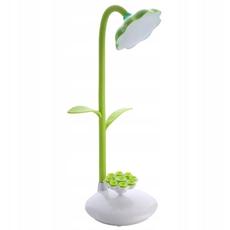LED Dimmable Green LED Table Lamp, Bedside Lamp with Touch Sensor, Flexible Play Lamp That Can Be Charged Via USB and 360 Degree Rotary Cell Phone Bracket (Green) [Energy Class A ++]