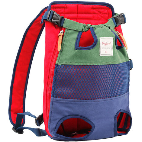 Dog backpack - a pet backpack with legs facing forward, suitable for small and medium-sized dogs, travel bag for hands-free cat approved by airlines, bicycles and motorcycles that can to be used for hiking - (blue-green)