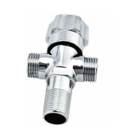 All-Copper Three Way Angle Valve, One In and Two Out, Kitchen and Bathroom Hot and Cold Water Angle Valve