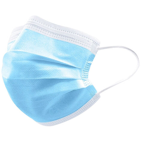 Lot of 100 Medical Surgical Mask Protective Mask Disposable Mask Type I EN14683, BFE≥95%, 3 Pls Anesthesia Years Disposable Adult Mask (100 pieces blue