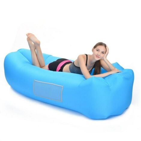 Inflatable Hammock, Waterproof Air Water Sofa With Portable Package, Flated Footing Sofa Sofa Air Bed For Traveling, Camping, Garden, Hiking, Pool and Beach Parts (Blue)