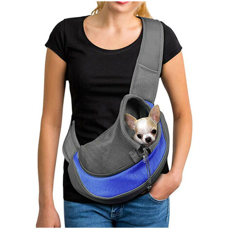 Pet Dog Sling Carrier Waterproof Adjustable Dogs Outdoor Hands-free Shoulder Bag Travelling Carrier for Small Dogs Cats Blue Camouflage 