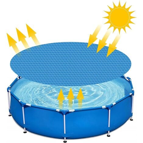 Swimming Pool Cover，Round Swimming Pool Cover,Swimming Pool Insulation Film， Pool Heat Insulation Dustproof Bubble Film，Summer Swimming Pool Cover，Pe Bubble Film （2.44M）
