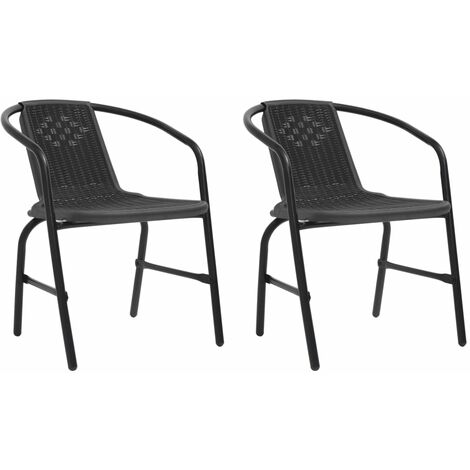 Garden Chairs 2 pcs Plastic Rattan and Steel 110 kg24311-Serial number