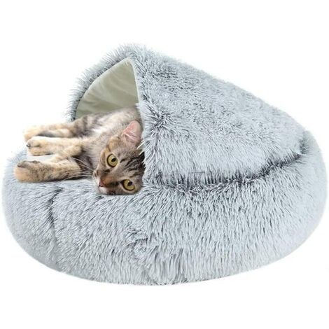 Round basket for pet cushion soft chat basket donut ultra-soft bed nest breathable puppy carpet Pet cat bed portable basket niche cave house washable house