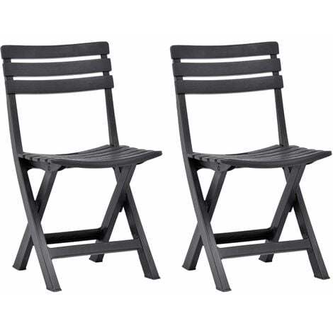 Folding Garden Chairs 2 pcs Plastic Anthracite33917-Serial number