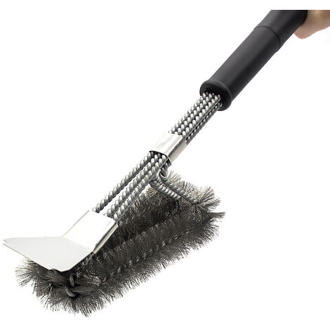 Woven BBQ Brush Thread 3 in 1 Grill Silks Cleaning Brush for Gas / Charcoal Cleaning Brush