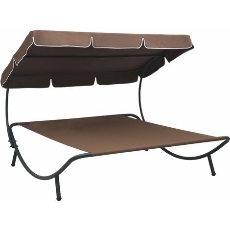 Outdoor Lounge Bed with Canopy Brown33479-Serial number