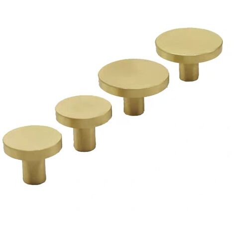 Solid Brass Round Handle, Gold Drawer knobs ，Cabinet knobs，for Cabinet Door, Wardrobe Door, Dresser Drawer and Home Dcoration, Gold [20MM*25MM]