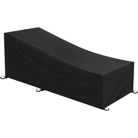 BETTE Waterproof Chaise Cover Sunbathing Cover Oxford Fabric 410D Black (200x68x40 / 70CM)