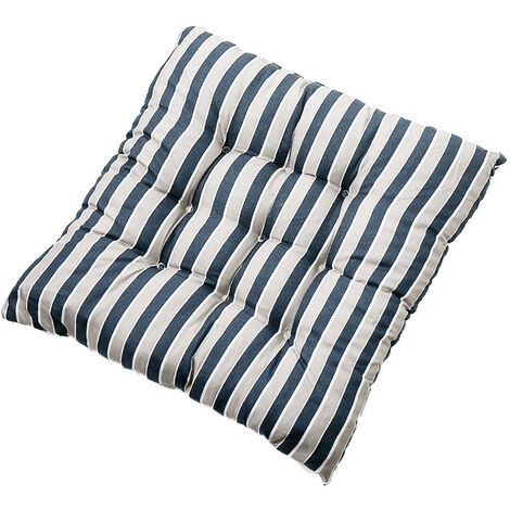 2 Seat cushions 40x40, Set of 2 Chair cushions - Comfortable and colorful - Ideal for indoor and outdoor - 40x40x5cm (blue stripes)