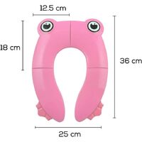 Reducer WC Foldable Travel Child Baby Toilet Section for Baby Comfort PP Hardware With 4 Silicone Non-Slip Skates and 1 Transport Bag - Pink