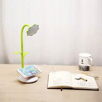 Dimmable green led table lamp, bedside lamp with touch sensor, flexible play lamp that can be charged via USB and 360-degree rotary cellphone (blue) [energy class A ++]