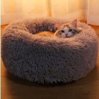Dog kennel, round kennel, long fur kennel, donut shaped dog bed (L 60cm)