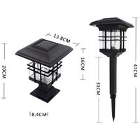Solar column head lamp, outdoor waterproof decorative wall light, garden column head lamp, wall light B