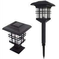 Solar column head lamp, outdoor waterproof decorative wall light, garden column head lamp, wall light B
