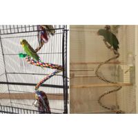 Standing parrot parrot climbing cotton rope station stick parrot articles chewing parrot toy color cotton rope