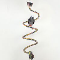 Standing parrot parrot climbing cotton rope station stick parrot articles chewing parrot toy color cotton rope