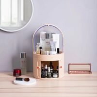 Cosmetic storage box Transparent anti-dust dressing table with cosmetic box cover Finishing box for desktop care products (broken white)