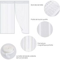 Mosquito net white magnetic window of 130 * 150cm Mosquito net curtain magnet with sticky strip and window bugs prevents mosquitoes and other critters in ete