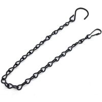 8 pieces chain in black flower pot metal, hang chain made of iron metal with suspension hook for hanging feeders, flower pots and lanterns decorations (40cm)