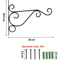 2 pieces mounting wall mural balcony, wrought iron suspension hook, plant suspension hooks with screws, for garden balcony lantern plants deco with