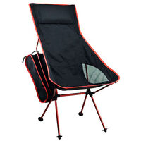 Light and laptop folding camping chair - Ideal for fishing, garden, hiking, travel - can support up to 100 kg (red)
