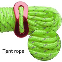 Guy Ropes, 4 Pack 4mm Tent Guy Line 13 Feet Reflective Cord Guy Line Tent Guide Rope for Awning Camping green