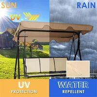 Swing Seat Canopies Replacement Canopy,Waterproof Top Cover&Seat Cover Dust Guard Protector Garden Patio Outdoor 3 Seater Sizes (Gray,190*132*15cm)