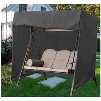 Garden Swing Cover, Waterproof, Windproof, Anti-UV, Proof 600D Oxford Fabric Large Outdoor Garden Hammock Cover with Zips (140*66*91CM) -Black