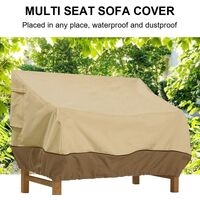 Patio Lounge Bench Covers Waterproof, Garden Loveseat Furniture Protection Cover, Wind-resistant Sofa Couch Chair Cover with Drawstring (147 * 83 * 79cm, Beige)
