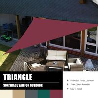 Sun Shade Sail Waterproof Outdoor Garden Patio Party Sunscreen Awning 4x4x4m Triangle Canopy 98% UV Block with Free Rope,Crimson