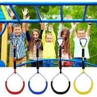 Gymnastic Rings for Kids, Pack of 4, Children Swing Gym Rings with Load capacity 150KG, Climbing Ring Playground Equipment for Garden, Outdoor