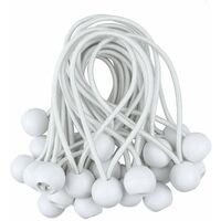50 x Ball Bungee Canopy Tarp Tie Down Cord for Marquees Gazebos Tent,White
