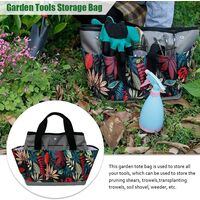 Canvas gardening tool bag, heavy gardening bag, vegetable and herb garden hand tool storage bag, excluding tools (black and yellow)