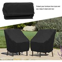 Chair Sofa Protection Accessories Waterproof Durable Dust-Proof Furniture for Garden Patio Outdoor(Black)
