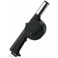 Manual Barbecue Blower Set of Hand Operated Ignition Aid BBQ Barbecue Hair Dryer with Crank Charcoal Lighter, Black