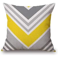 Yellow and gray Cushion cover 4 pieces durable linen cotton cushion pillowcase 18 x 18 inch 45 x 45 cm printed patterns decoration of the house