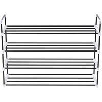 Shoe Rack with 4 Shelves Metal and Plastic Black10948-Serial number