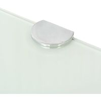 Corner Shelf with Chrome Supports Glass White 25x25 cm10285-Serial number