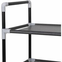 Shoe Rack with 4 Shelves Metal and Non-woven Fabric Black10950-Serial number