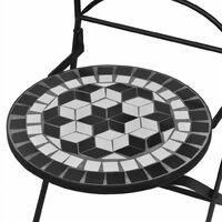 3 Piece Bistro Set Ceramic Tile Black and White12469-Serial number