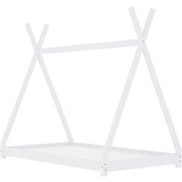Kids Bed Frame White Solid Pine Wood 90x200 cm16070-Serial number