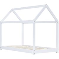 Kids Bed Frame White Solid Pine Wood 80x160 cm16062-Serial number
