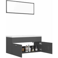 Bathroom Furniture Set High Gloss Grey Chipboard21780-Serial number