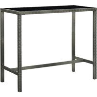 Garden Bar Table Grey 130x60x110 cm Poly Rattan and Glass24622-Serial number